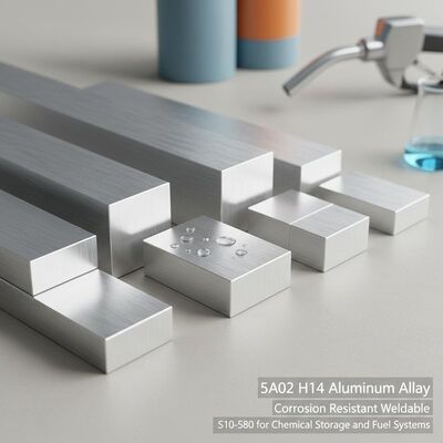 5A02 H14 Aluminiowy stop kwadratowy - odporny na korozję spawalny S10-S80 do przechowywania chemicznego i systemów paliwowych