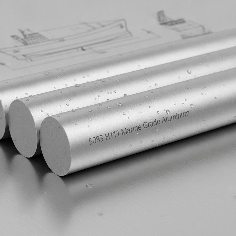 5083 H111 Stowarzyszenie sztaby okrągłego aluminium odpornego na korozję w wodzie słonej, klasy morskiej, do budowy statków